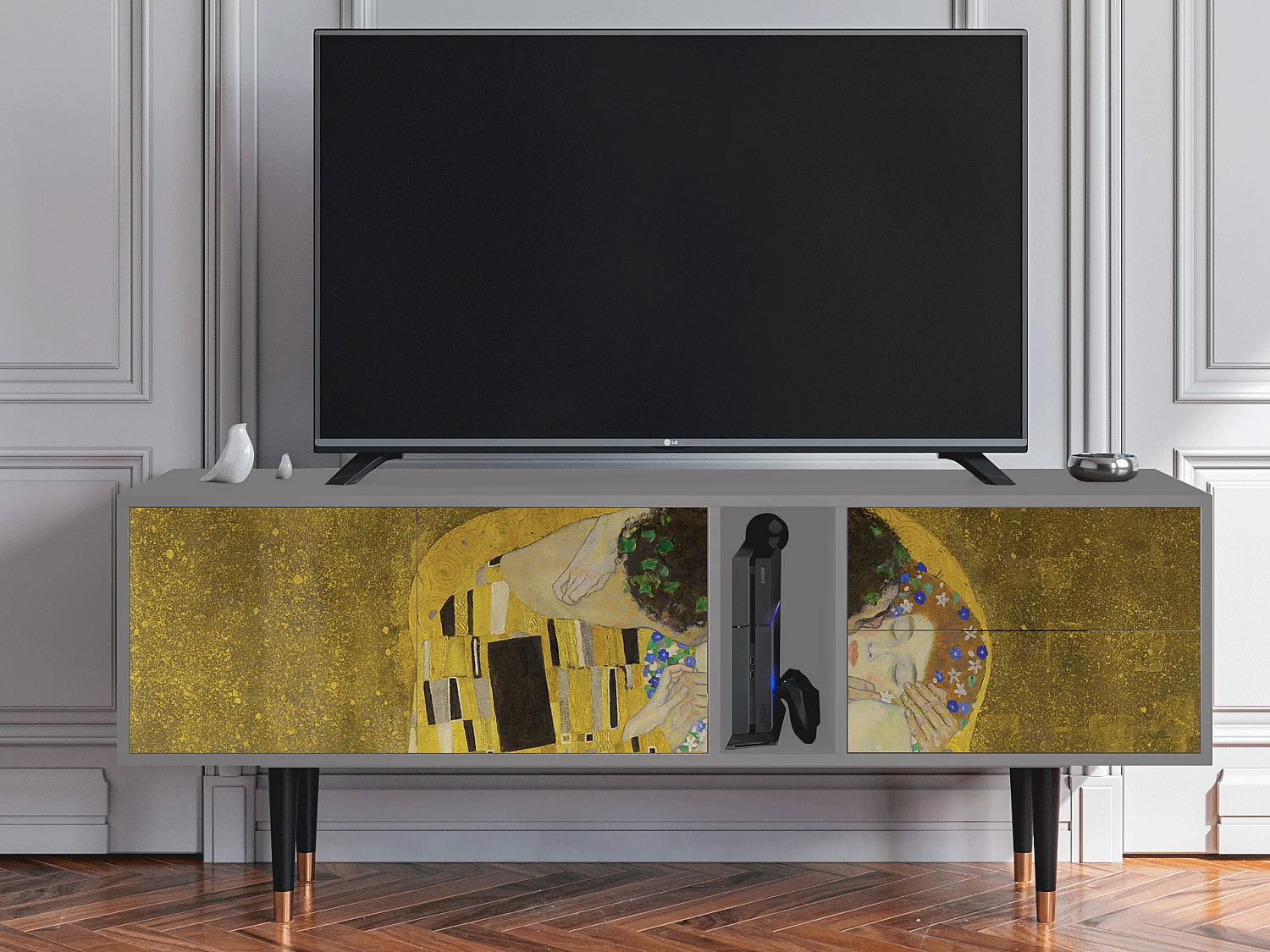 TV-meubel - 170х69х48 cm - T1 - The Kiss by Klimt , Grijs