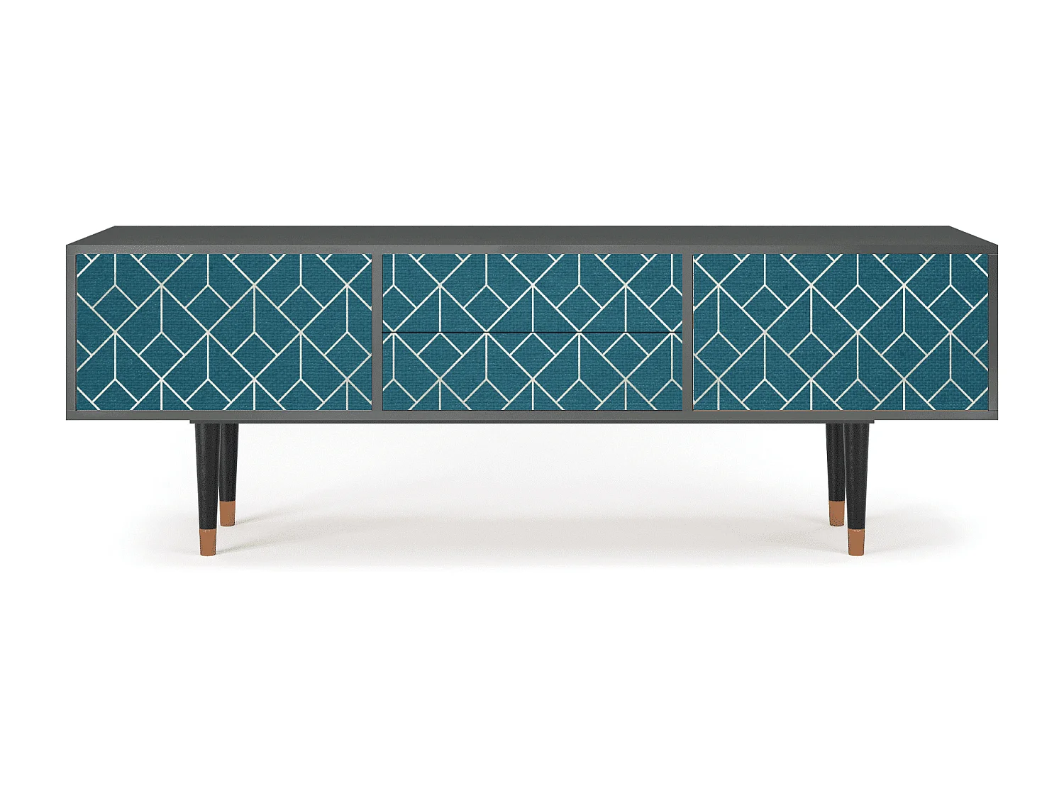 TV-meubel - 170х59х48 cm - T4 - Turquoise Geometry, Antraciet