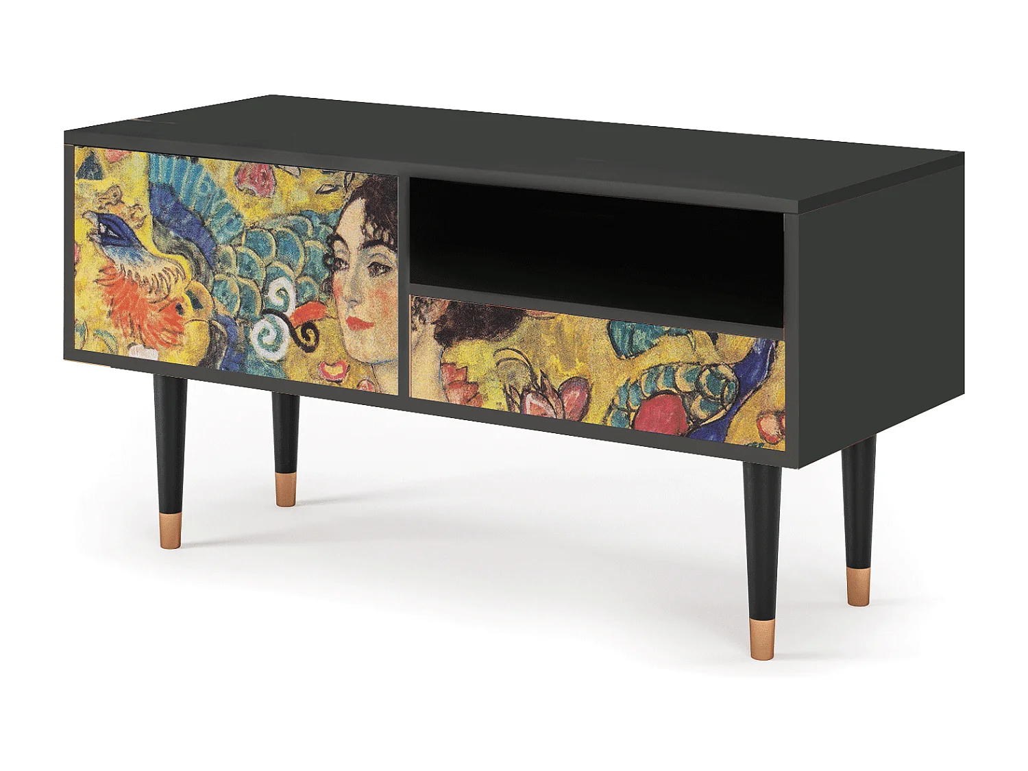 Mobile TV - 115х59х48 cm - T3 - Lady with Fan by Klimt, Antracite