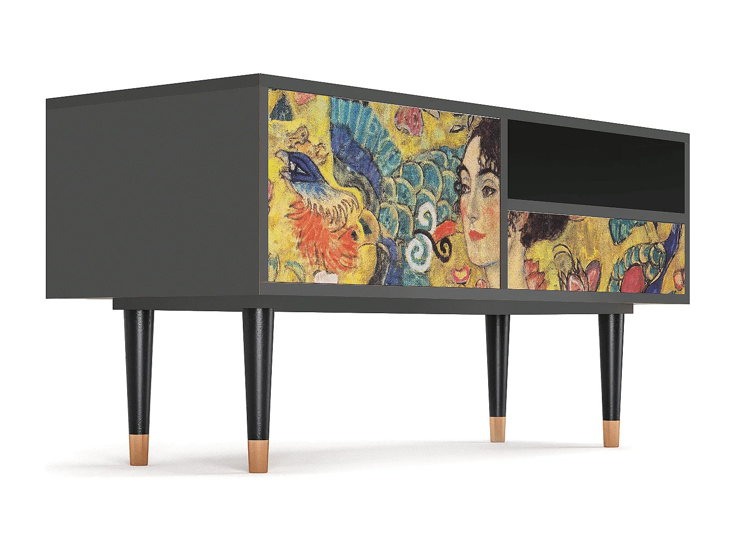 Mobile TV - 115х59х48 cm - T3 - Lady with Fan by Klimt, Antracite