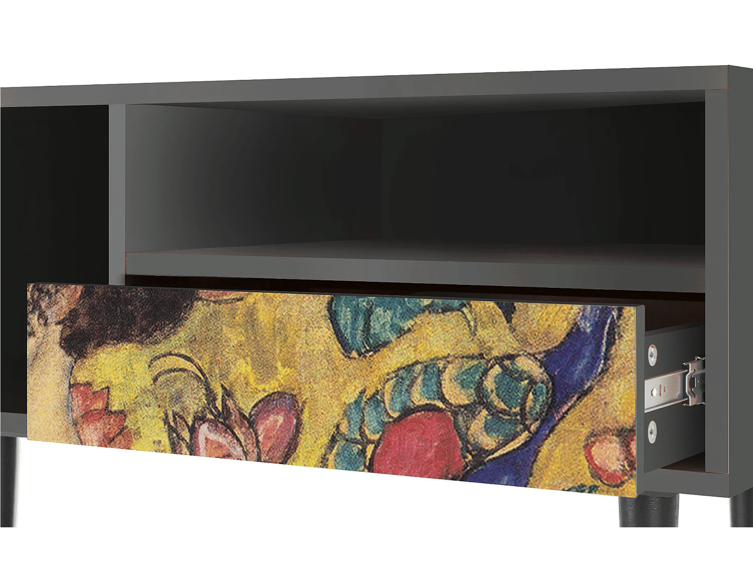 Mobile TV - 115х59х48 cm - T3 - Lady with Fan by Klimt, Antracite