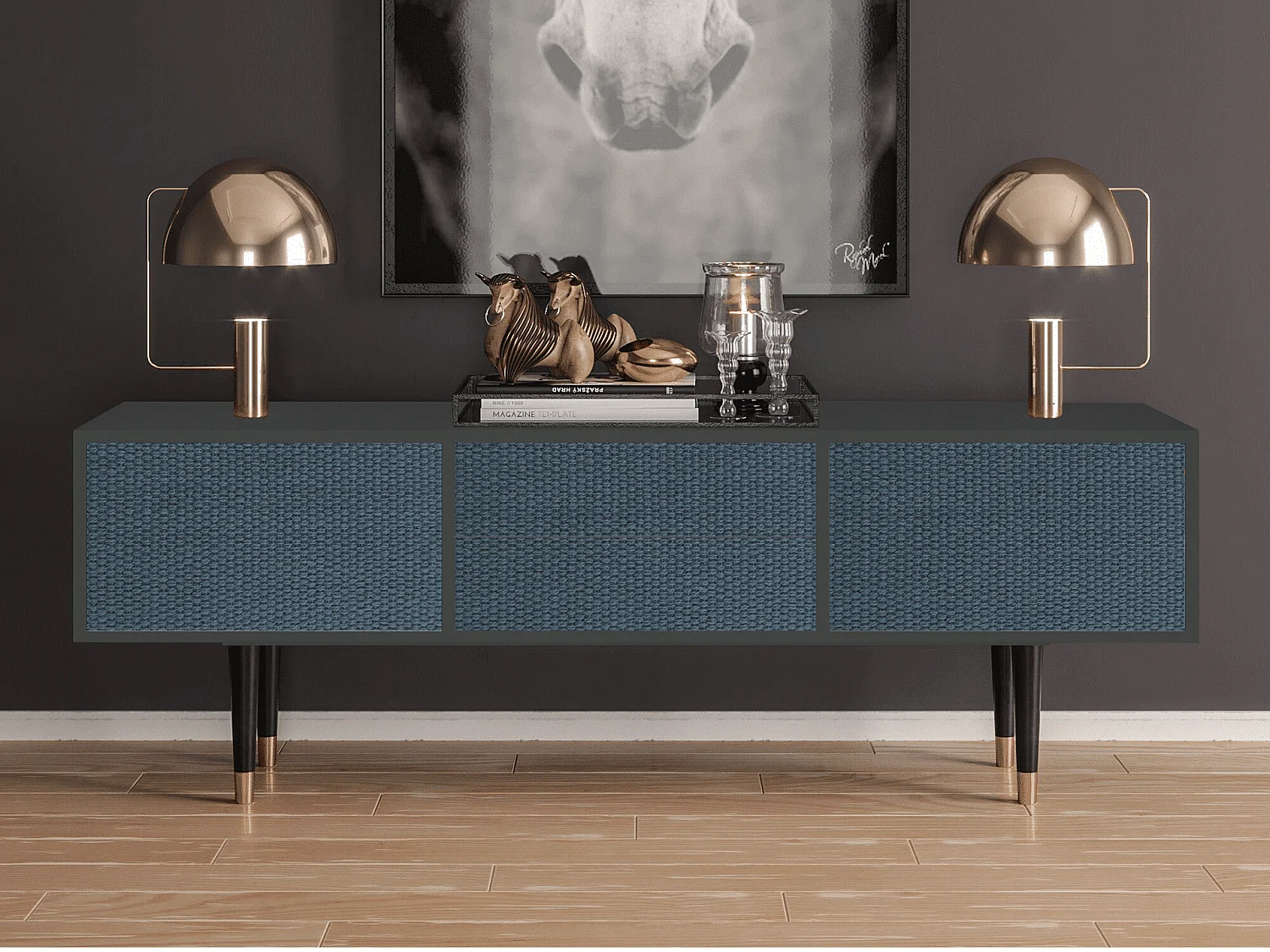 TV-meubel - 170х59х48 cm - T4 - Knitted Pattern, Antraciet