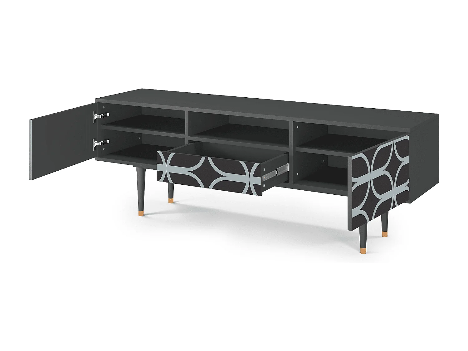 Meuble TV - 170х59х41 cm - T6 - Braided Blue, Anthracite