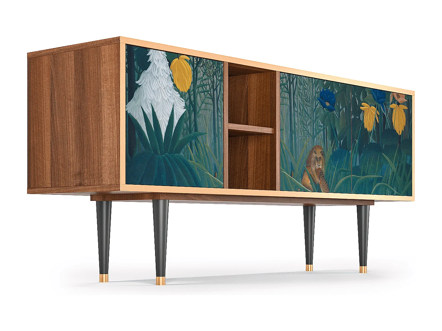 Meuble TV - 150х69х41 cm - T5 - The Repast of the Lion, Noyer