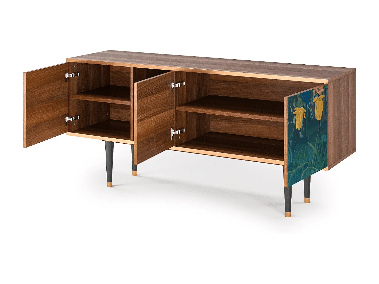 Meuble TV - 150х69х41 cm - T5 - The Repast of the Lion, Noyer