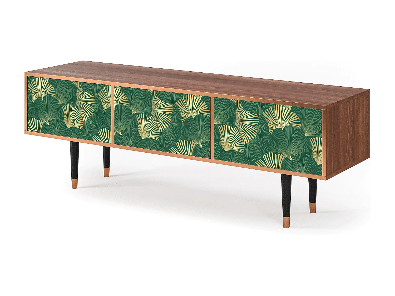 Mueble de TV - 170х59х48 cm - T4 - Gold Ginkgo, Nogal