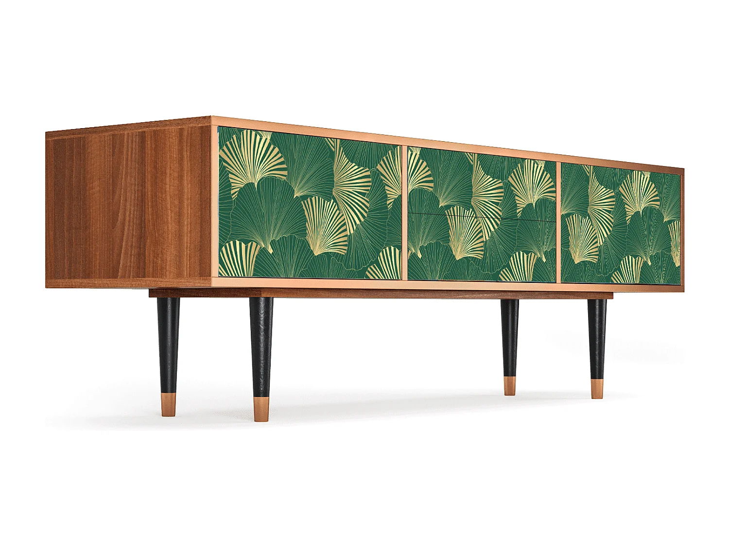 Mueble de TV - 170х59х48 cm - T4 - Gold Ginkgo, Nogal