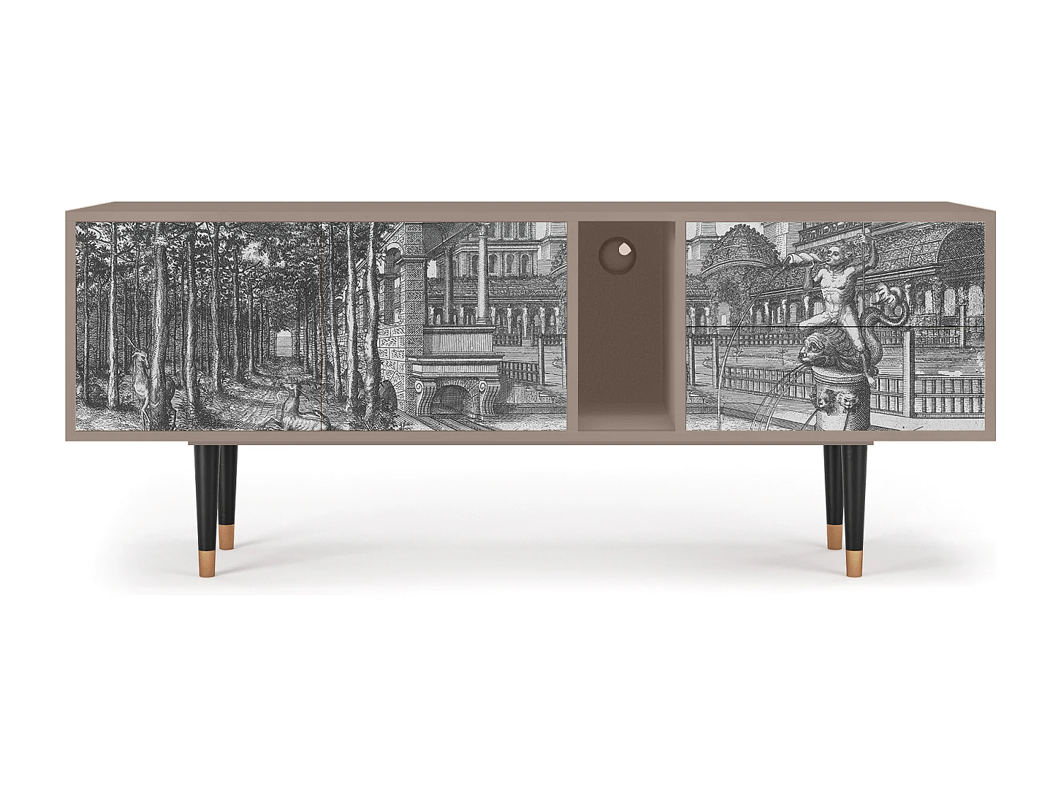 Mueble de TV - 170х69х48 cm - T1 - View of the Piazza, Latte