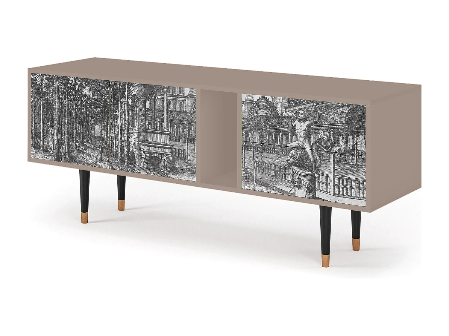 Mueble de TV - 170х69х48 cm - T1 - View of the Piazza, Latte