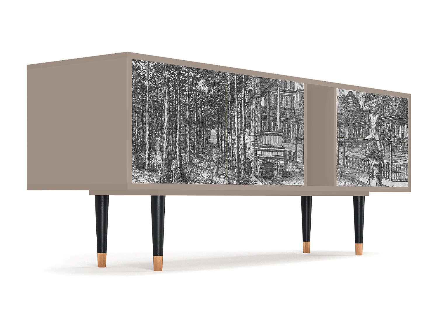 Mueble de TV - 170х69х48 cm - T1 - View of the Piazza, Latte