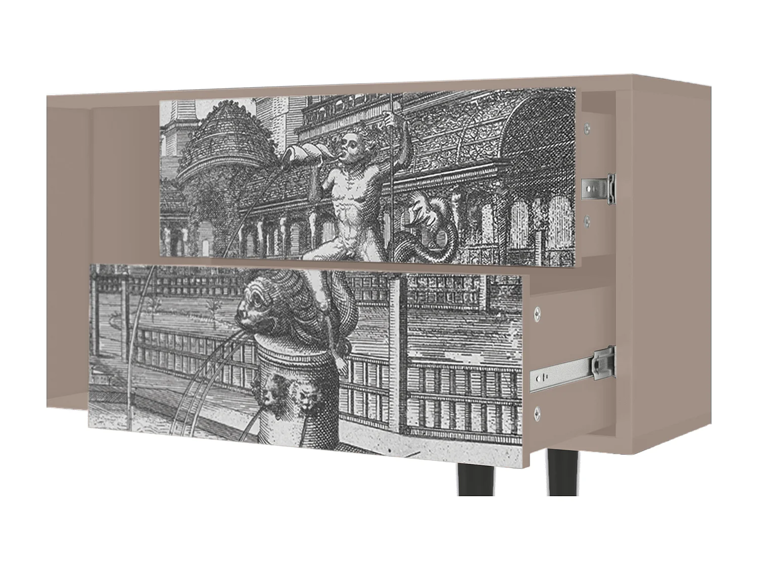 Meuble TV - 170х69х48 cm - T1 - View of the Piazza, Latte