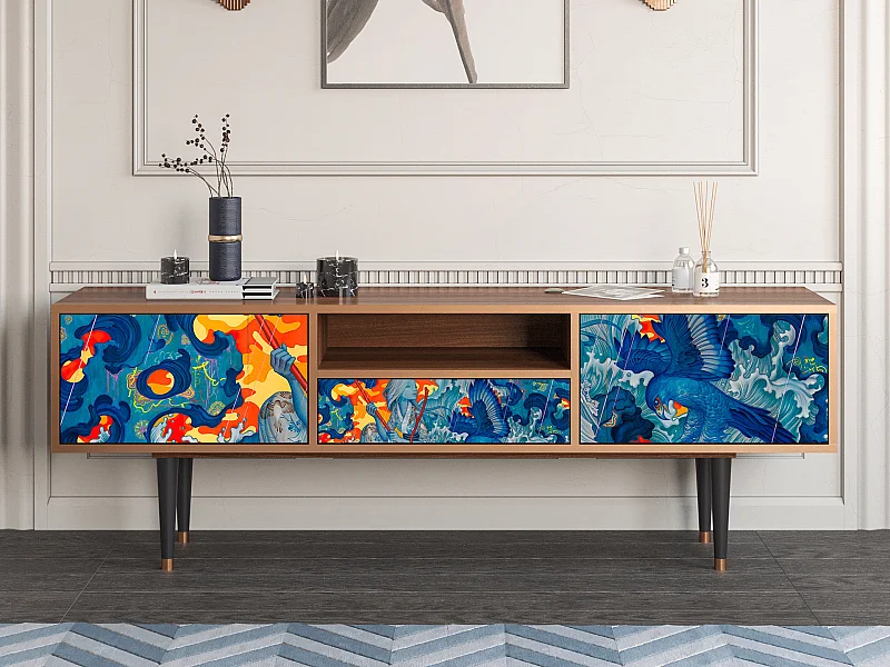 TV-Möbel - 170х59х41 cm - T6 - The Girl - James Jean, Walnuss