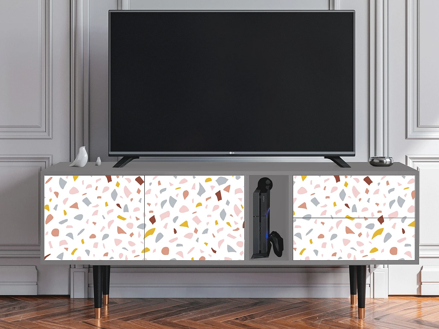 Mobile TV - 170х69х48 cm - T1 - Marmelade Cheese, Grigio
