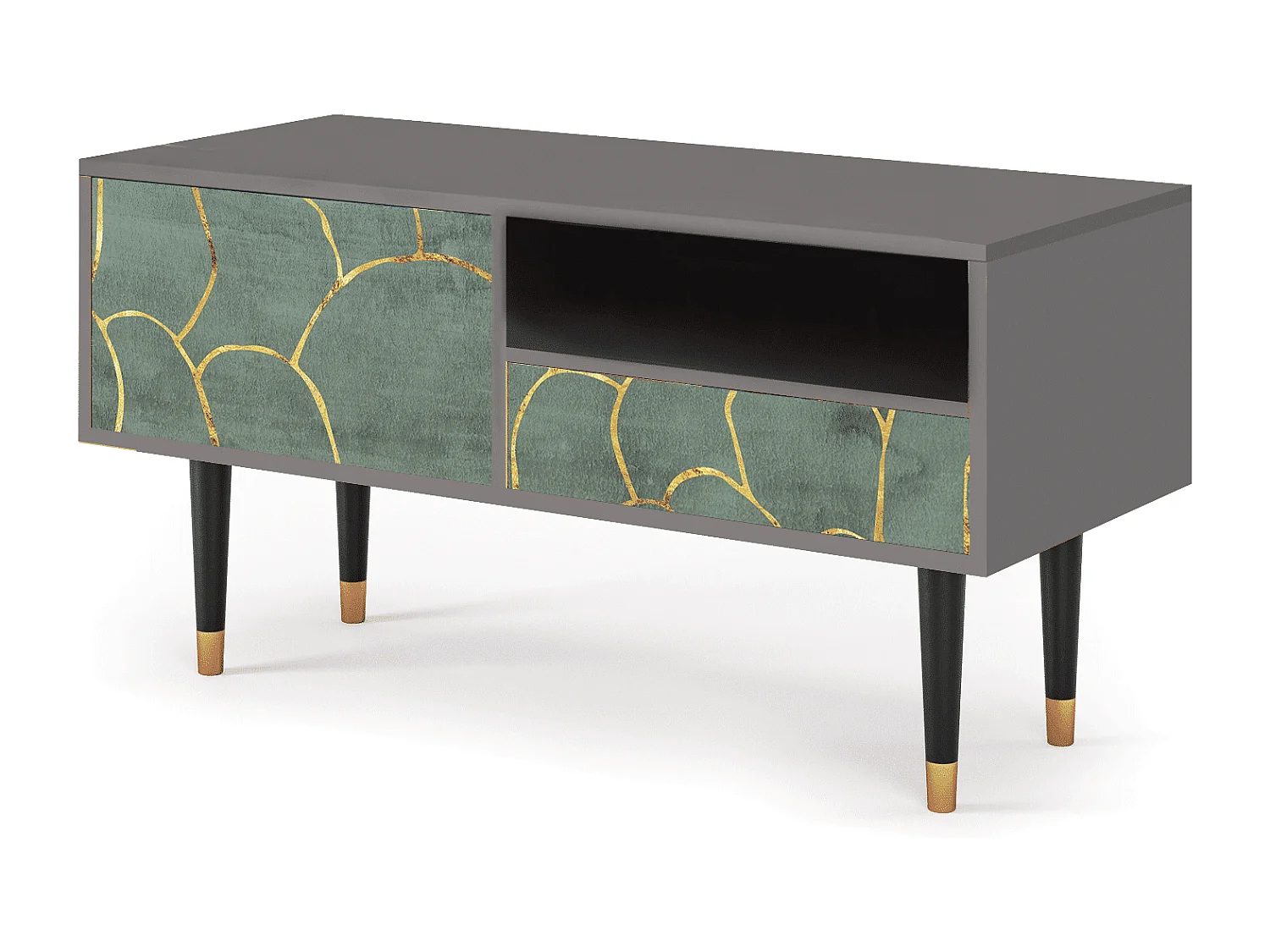 TV-meubel - 115х59х48 cm - T3 - Magnificent Water Lily, Grijs