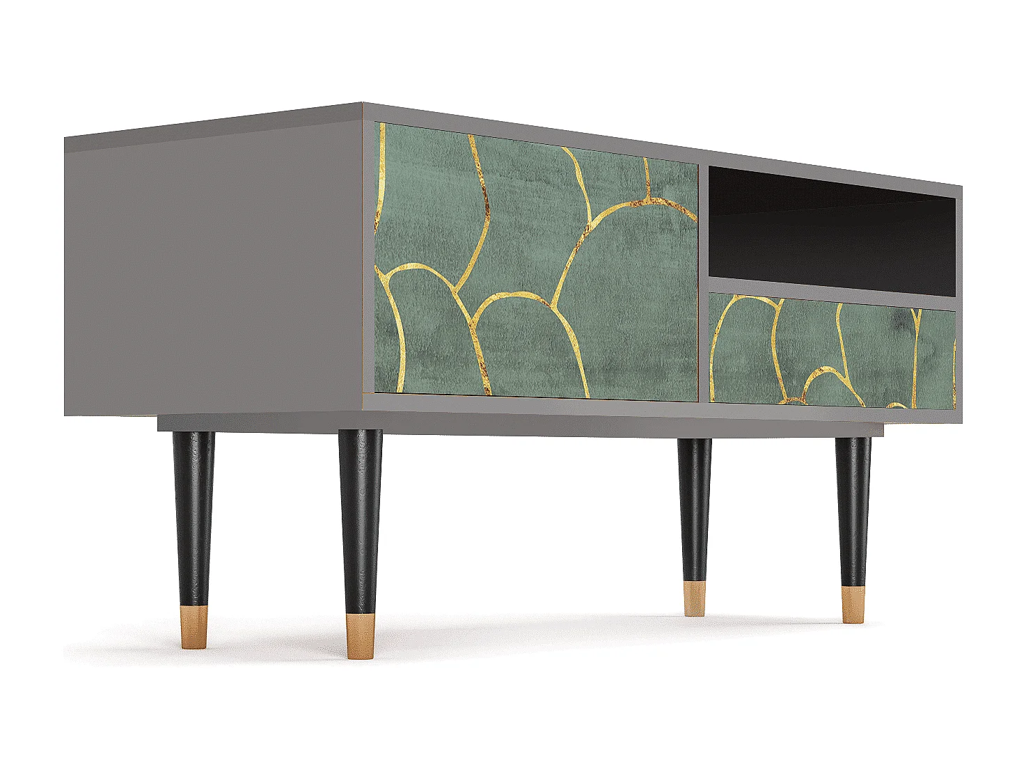 TV-meubel - 115х59х48 cm - T3 - Magnificent Water Lily, Grijs