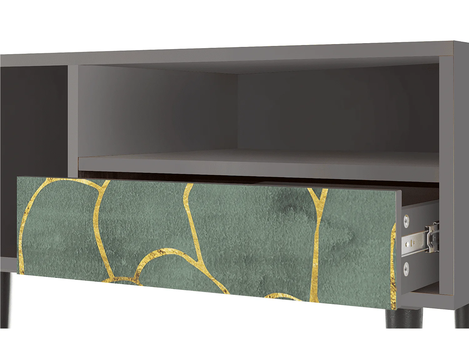 TV-meubel - 115х59х48 cm - T3 - Magnificent Water Lily, Grijs