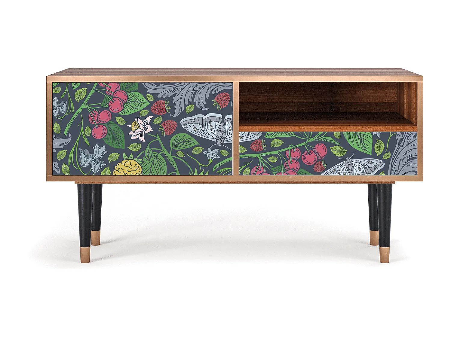 TV-Möbel - 115х59х48 cm - T3 - Summer Berries, Walnuss