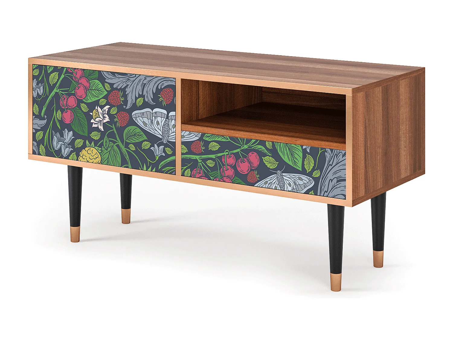 TV-Möbel - 115х59х48 cm - T3 - Summer Berries, Walnuss