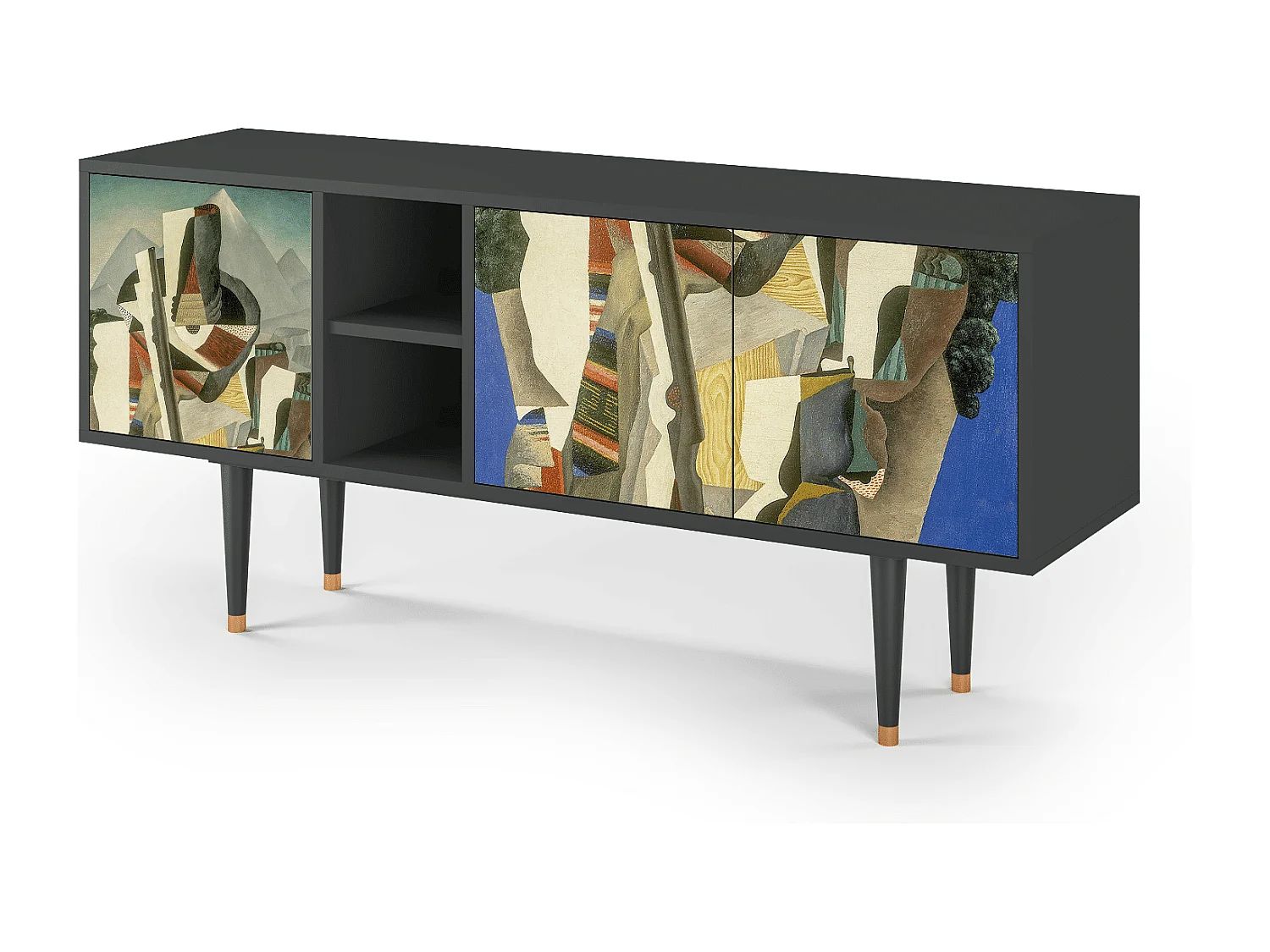 Meuble TV - 150х69х41 cm - T5 - The Cubist Paintings , Anthracite