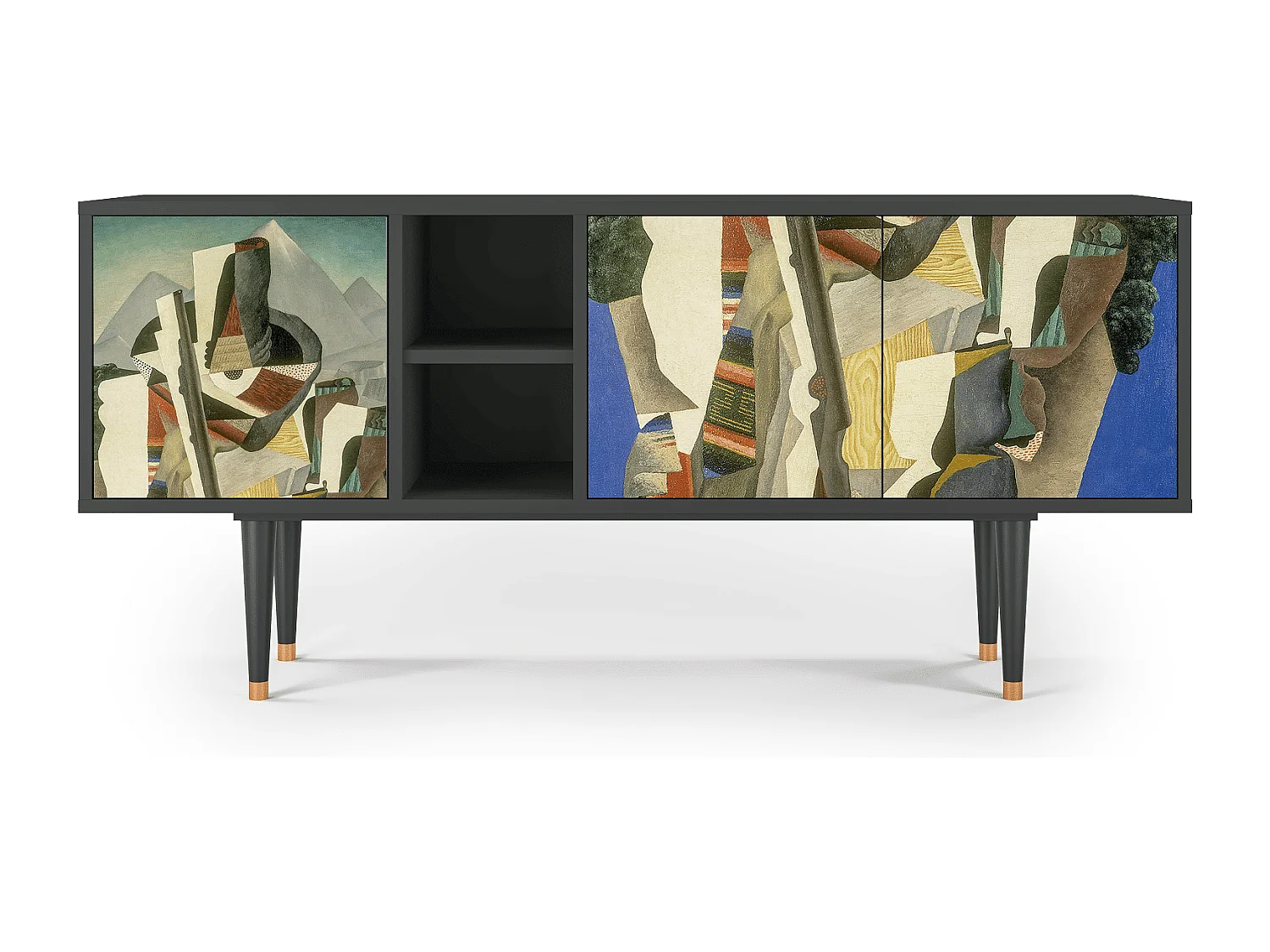 Meuble TV - 150х69х41 cm - T5 - The Cubist Paintings , Anthracite
