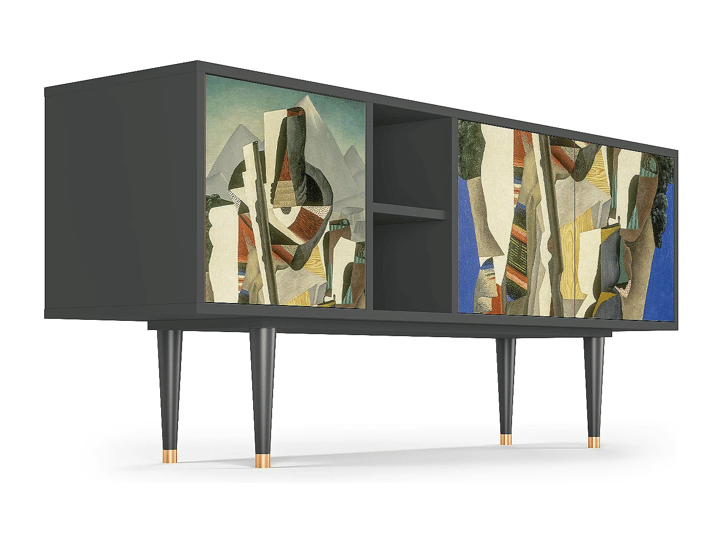 Meuble TV - 150х69х41 cm - T5 - The Cubist Paintings , Anthracite