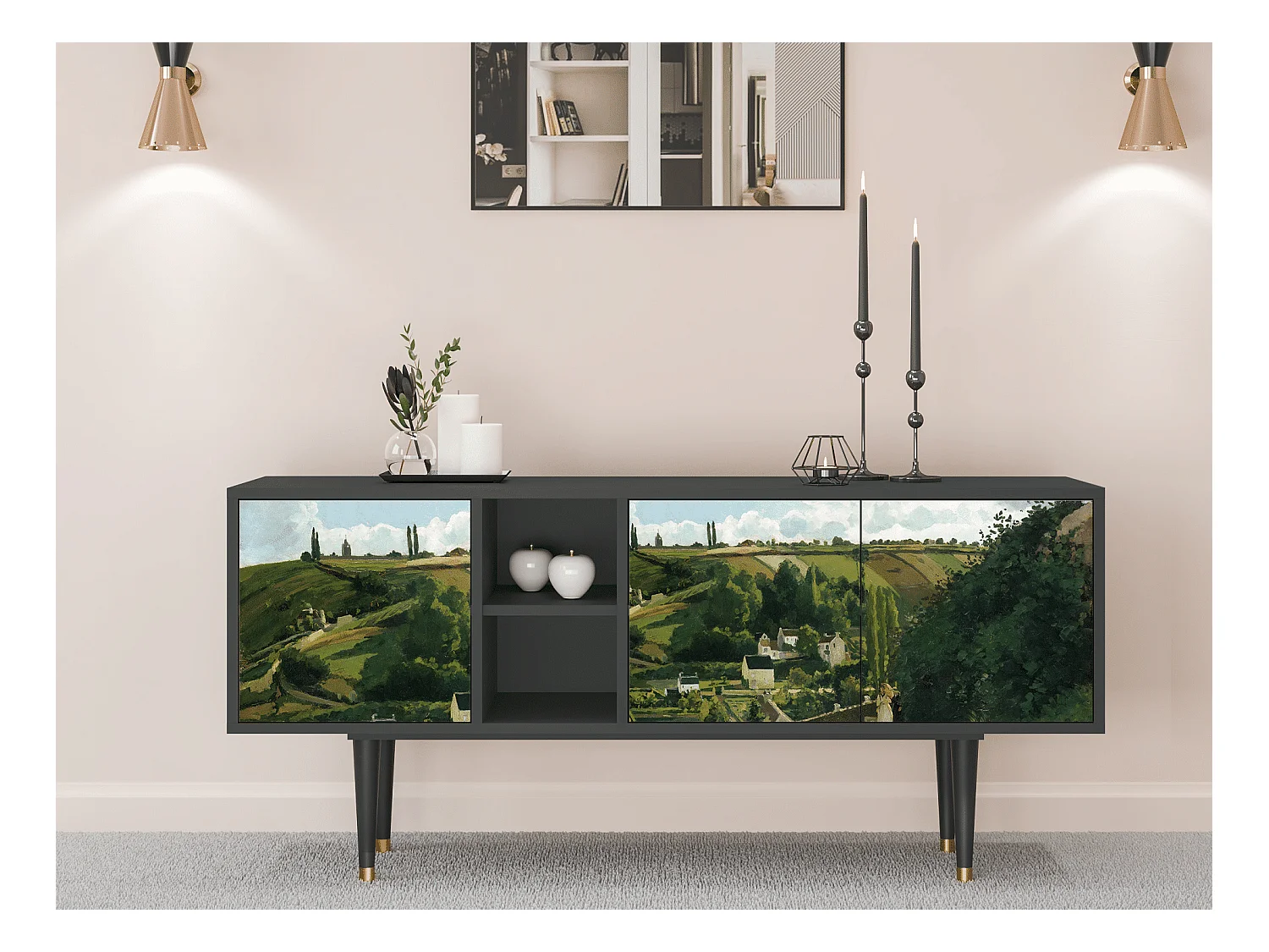 Meuble TV - 150х69х41 cm - T5 - Jalais Hill by Pissarro, Anthracite