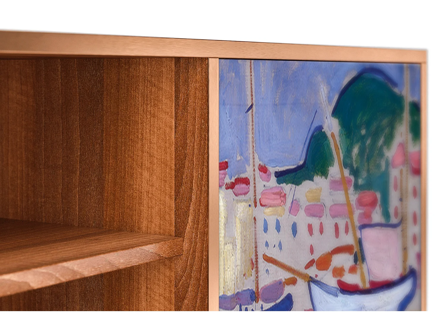 Szafka RTV - 170х69х48 cm - T2 - The Port of Collioure , Orzech