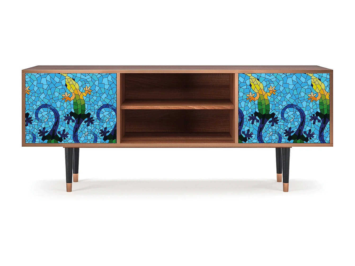 Meuble TV - 170х69х48 cm - T2 - Gaudi's Lizard, Noyer