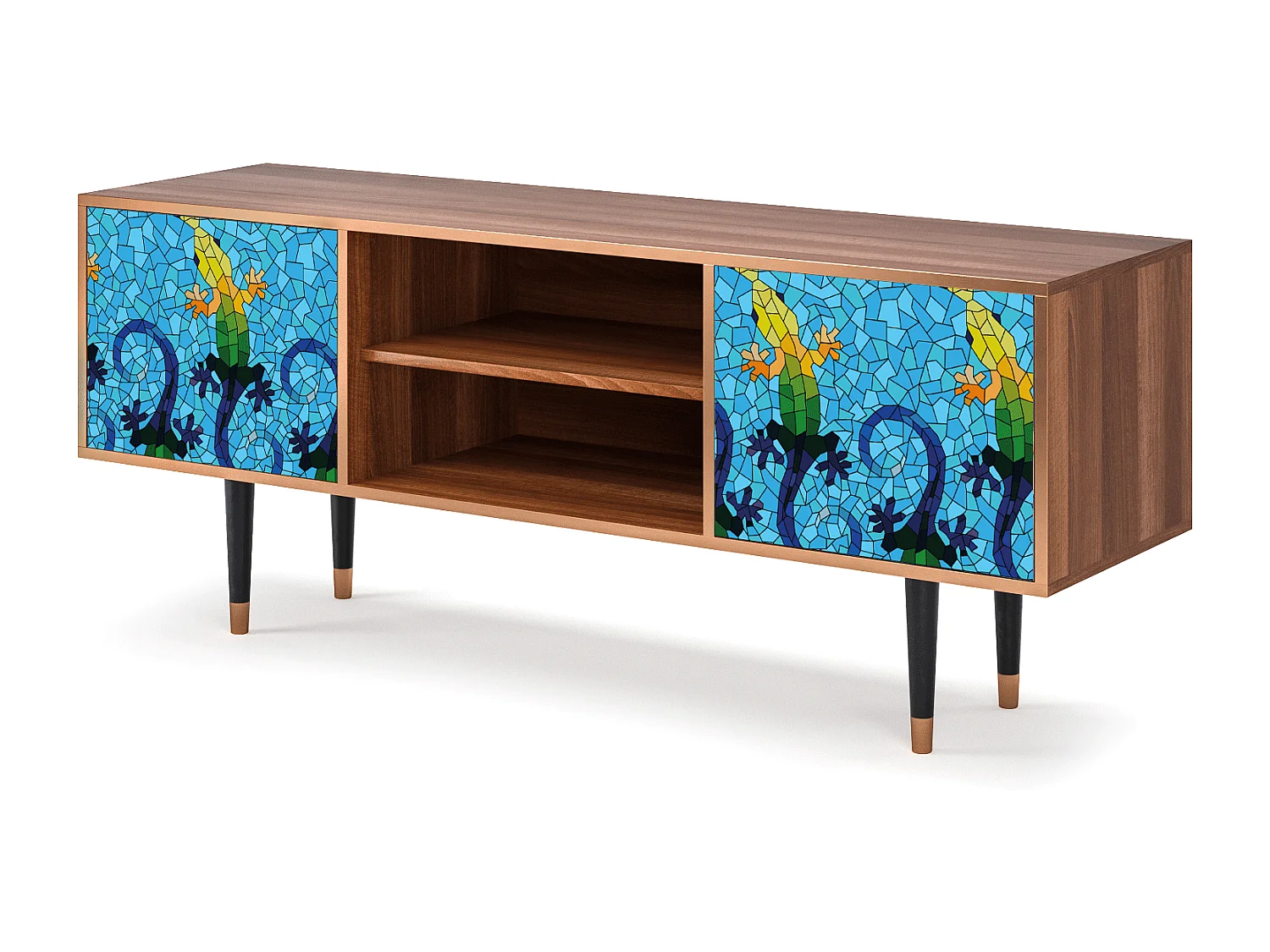 Meuble TV - 170х69х48 cm - T2 - Gaudi's Lizard, Noyer