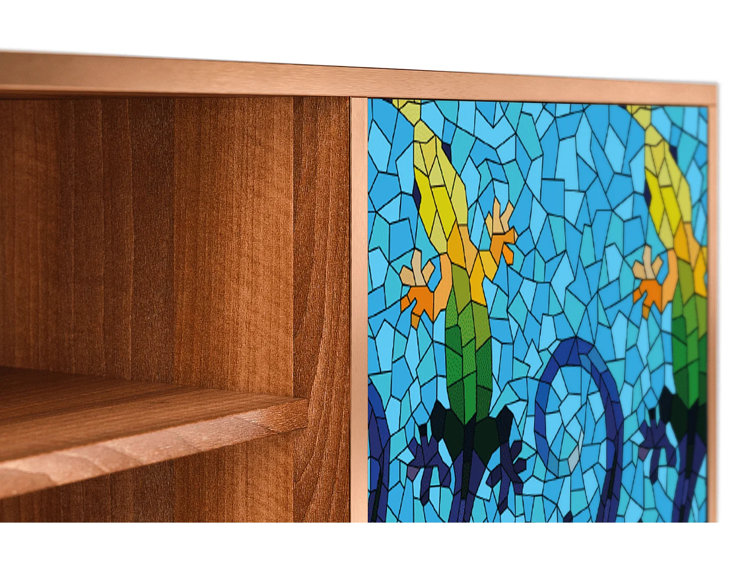 Meuble TV - 170х69х48 cm - T2 - Gaudi's Lizard, Noyer