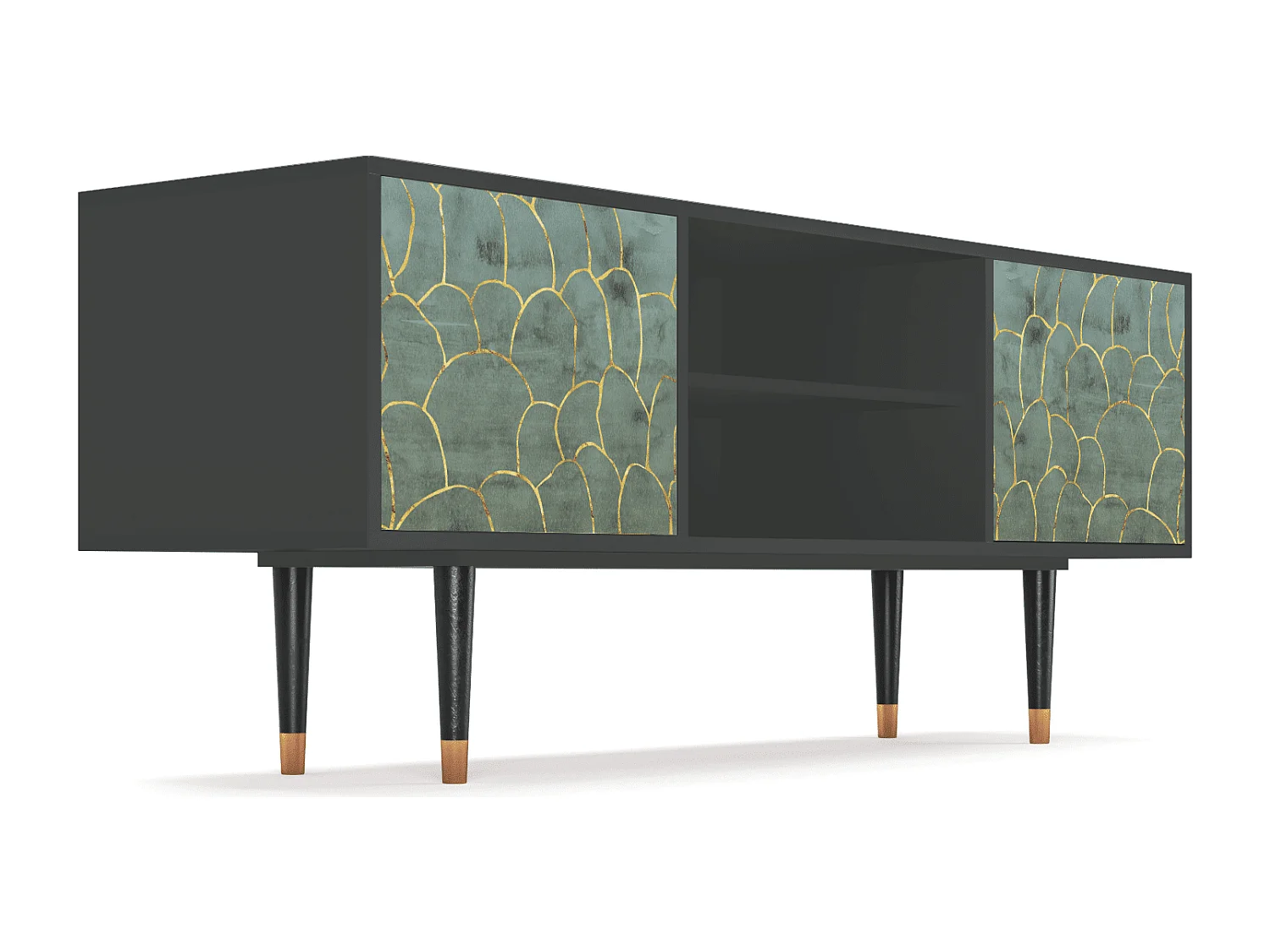 Meuble TV - 170х69х48 cm - T2 - Magnificent Water Lily, Anthracite