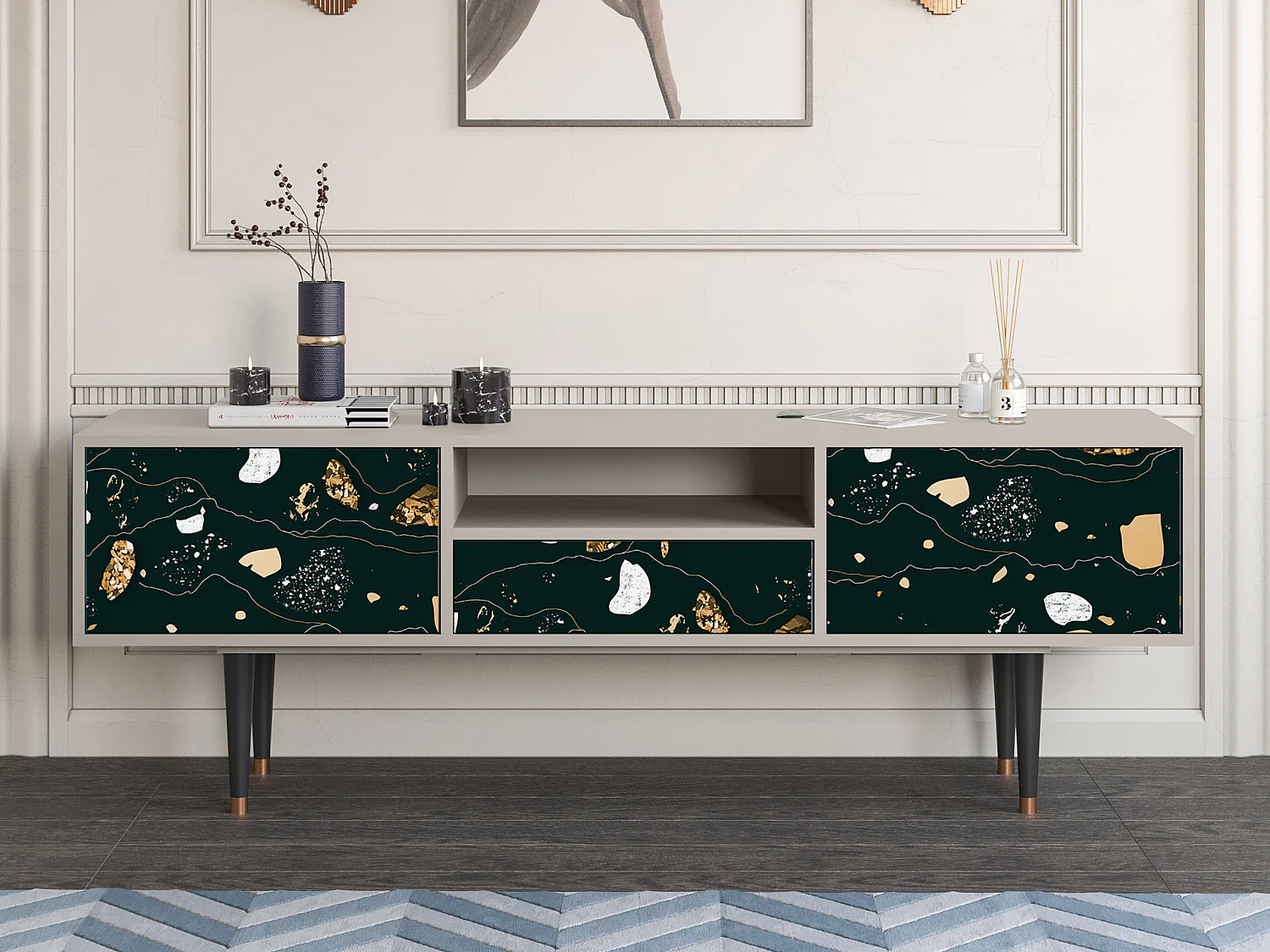 TV-Möbel - 170х59х41 cm - T6 - Space Rocks, Sand