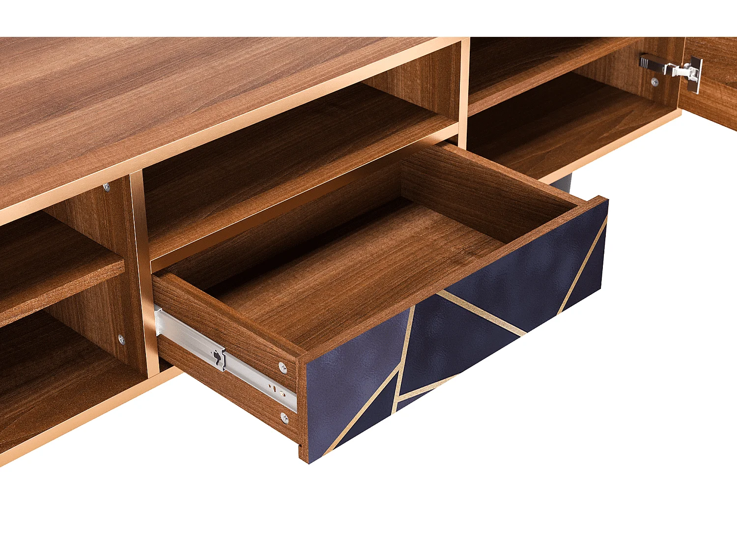 Meuble TV - 170х59х41 cm - T6 - The Amethyst, Noyer