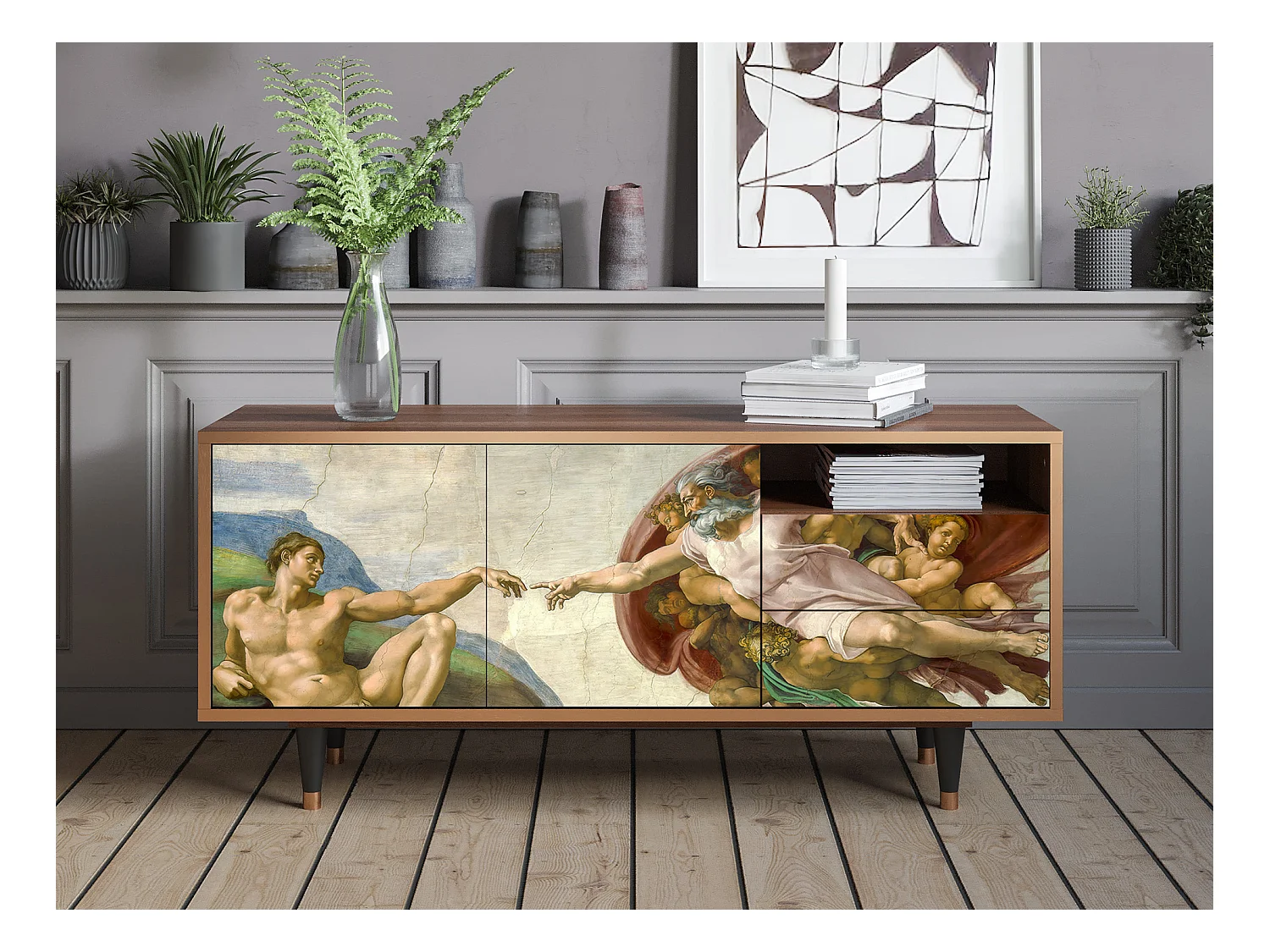 Mobile TV - 125х56х41 cm - T7 - The Creation of Adam, Noce