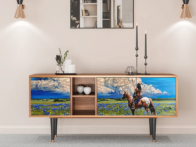 Meuble TV - 150х69х41 cm - T5 - Thunderheads by Dean, Noyer