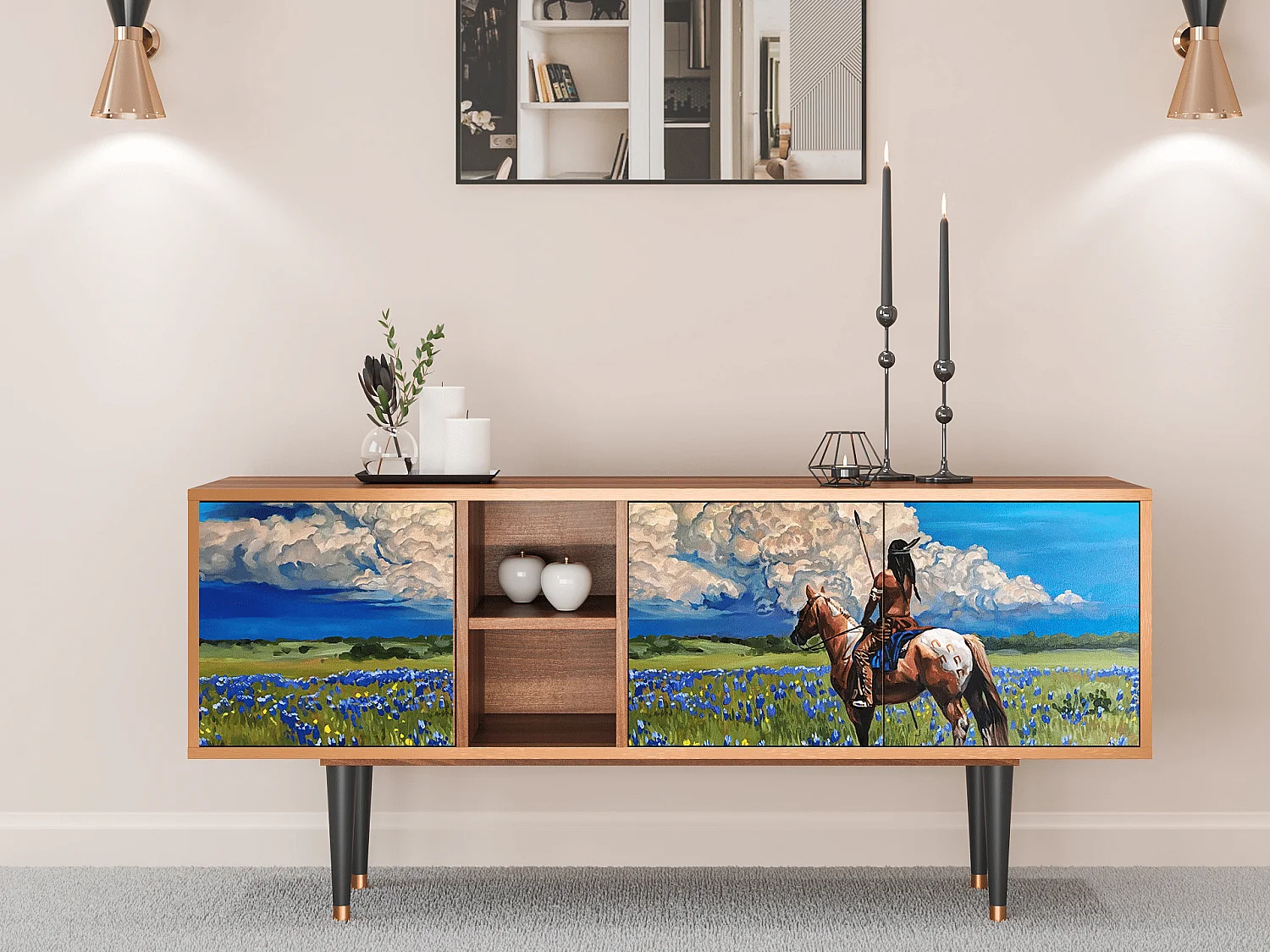 Meuble TV - 150х69х41 cm - T5 - Thunderheads by Dean, Noyer