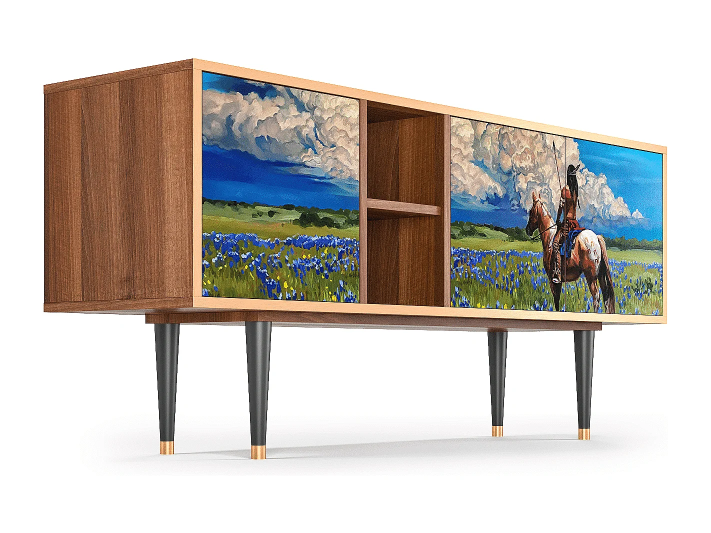 Meuble TV - 150х69х41 cm - T5 - Thunderheads by Dean, Noyer