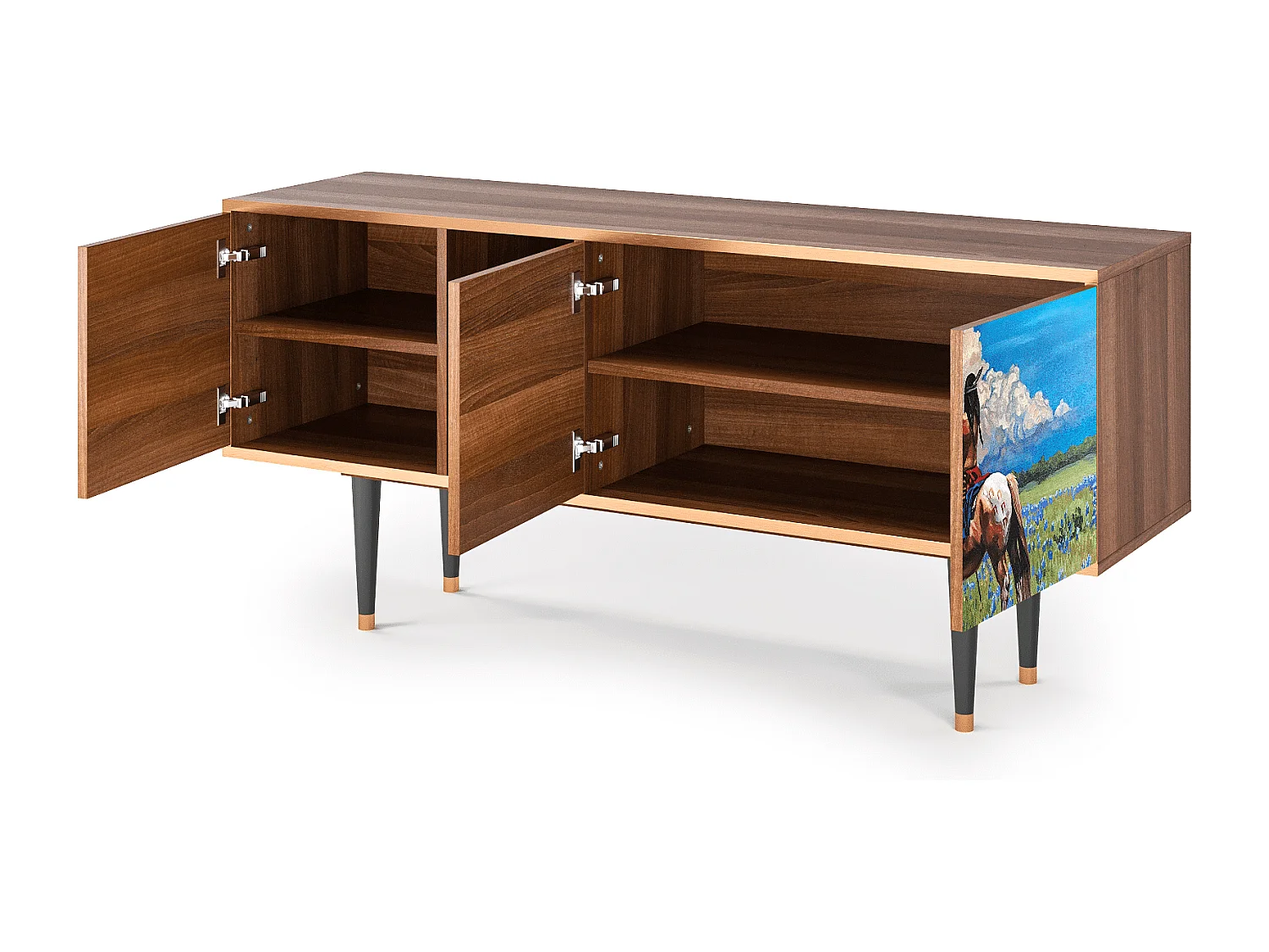 Meuble TV - 150х69х41 cm - T5 - Thunderheads by Dean, Noyer