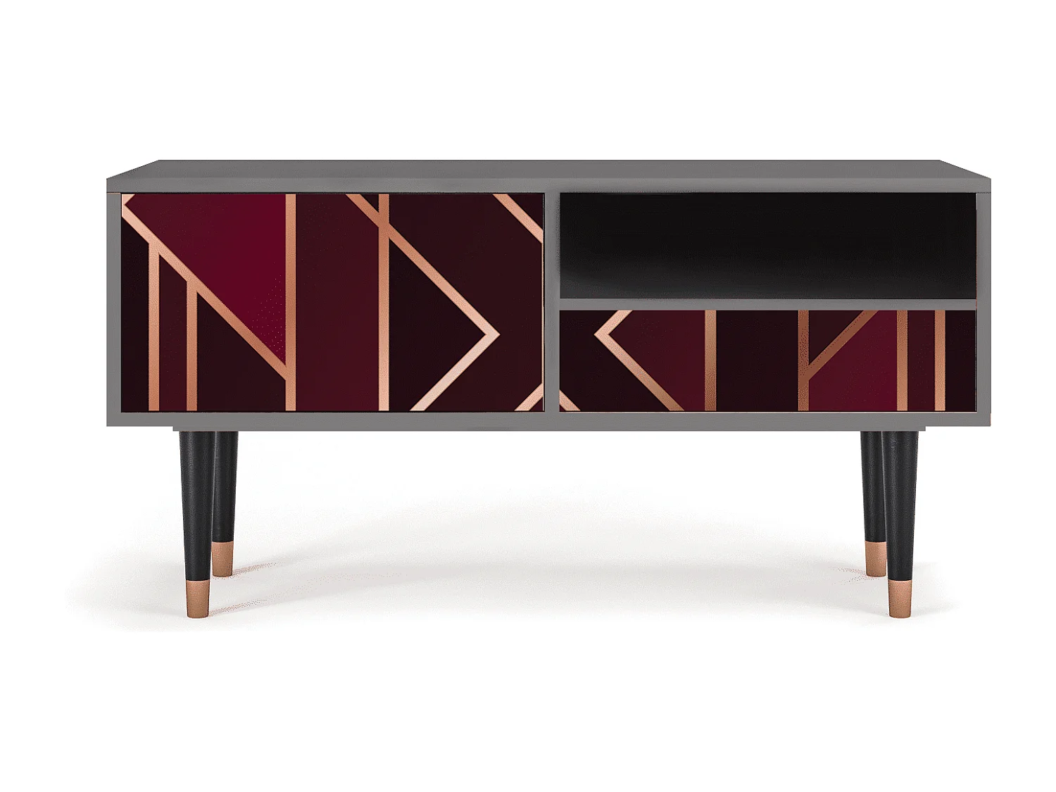 TV-Möbel - 115х59х48 cm - T3 - Burgundy Jewelery, Grau