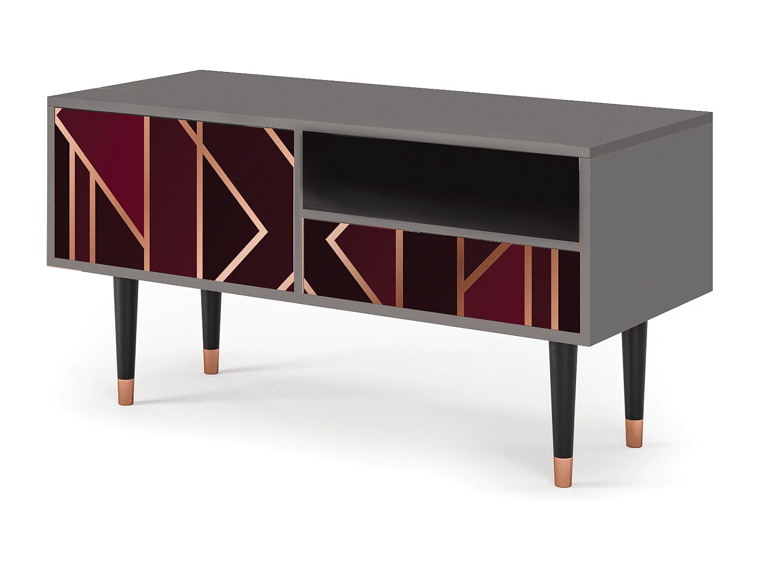 TV-Möbel - 115х59х48 cm - T3 - Burgundy Jewelery, Grau