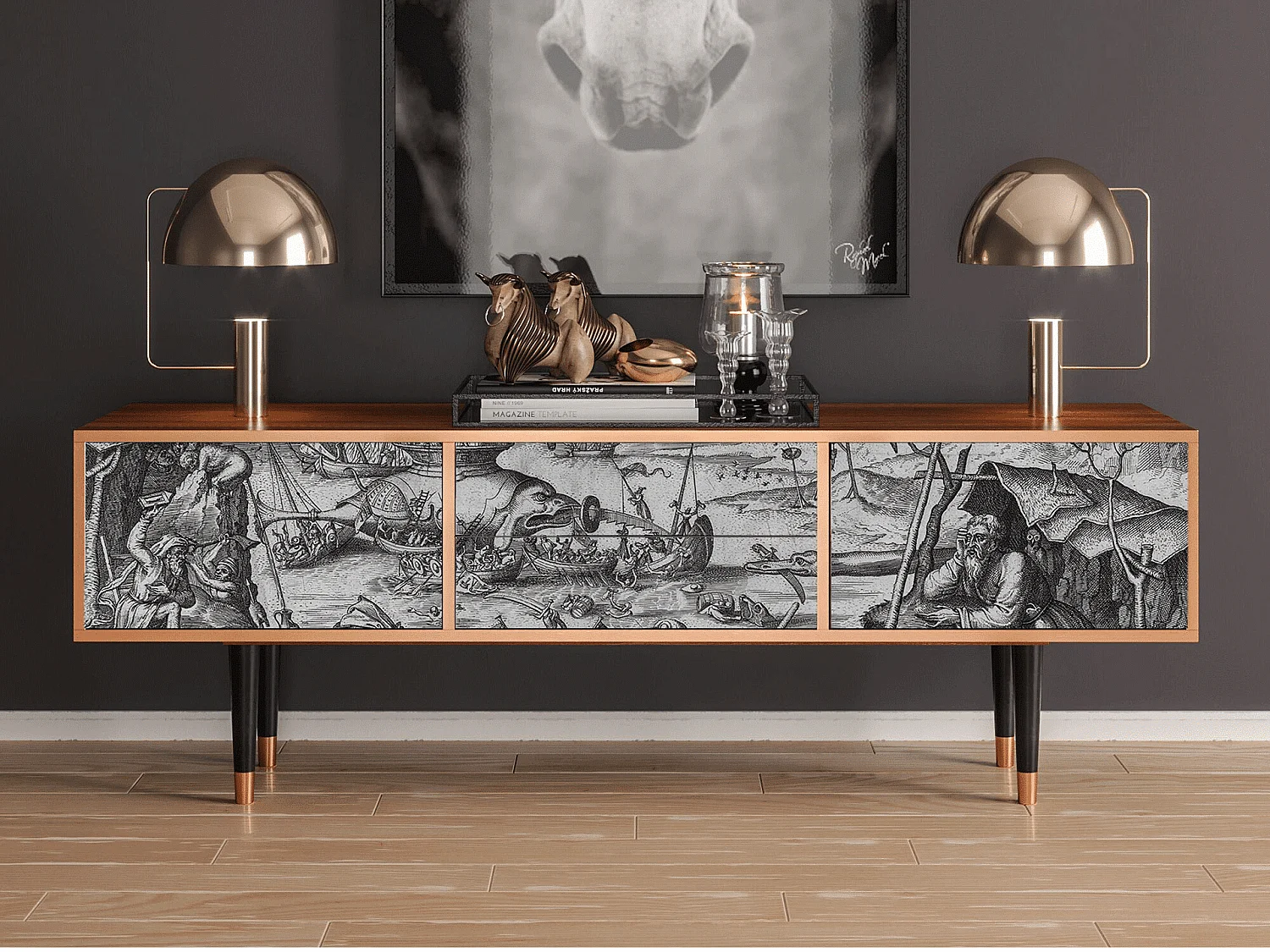 TV-meubel - 170х59х48 cm - T4 - The Temptation, Walnoot