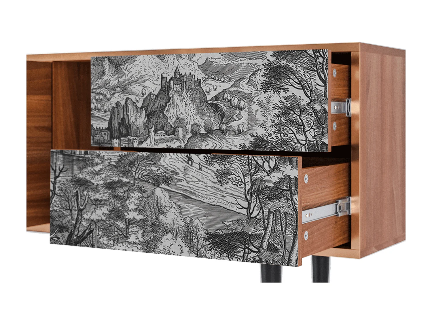 Meuble TV - 170х69х48 cm - T1 - Milites Requiescentes, Noyer