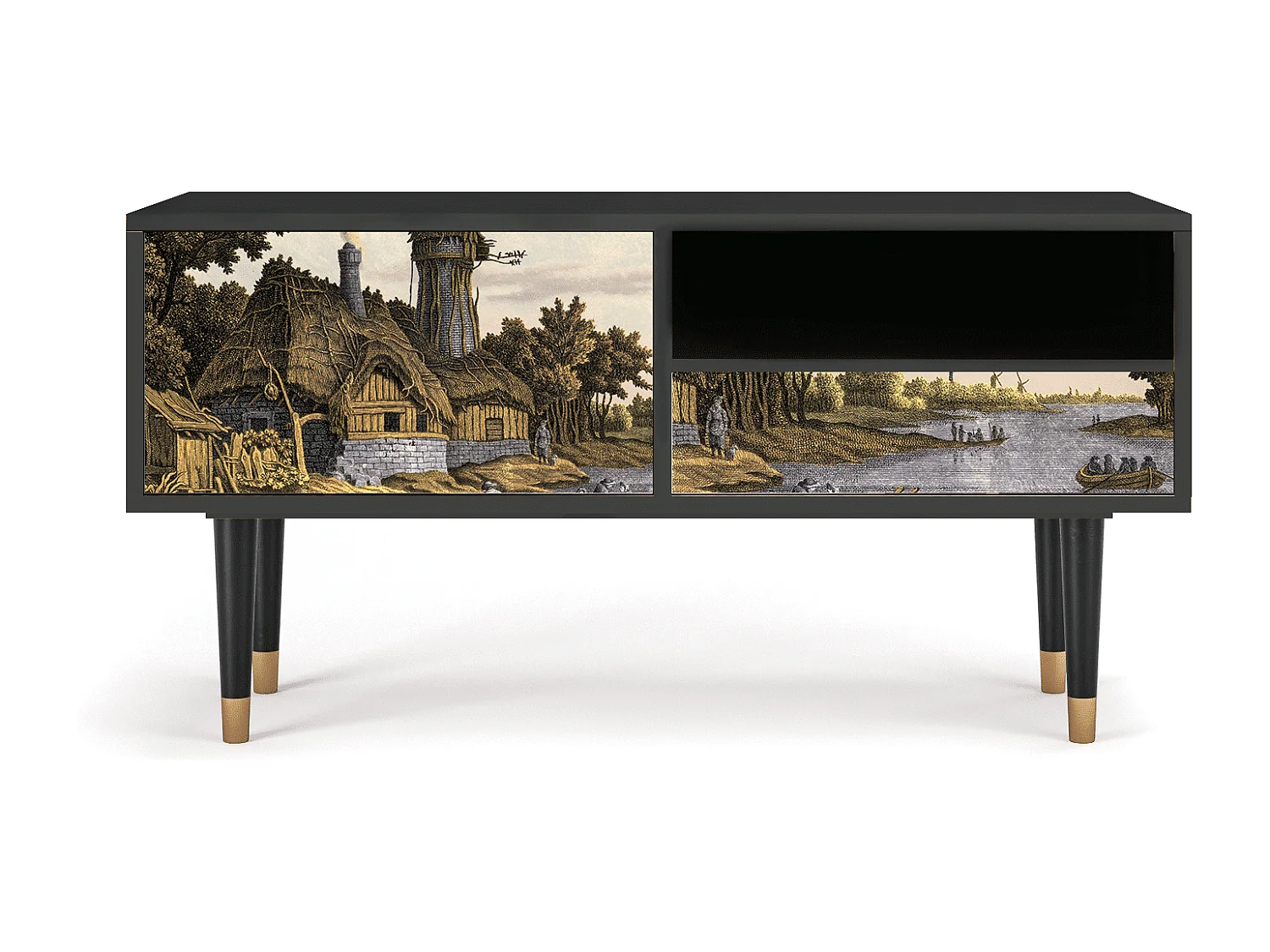 TV-Möbel - 115х59х48 cm - T3 - Mill along a River, Anthrazit