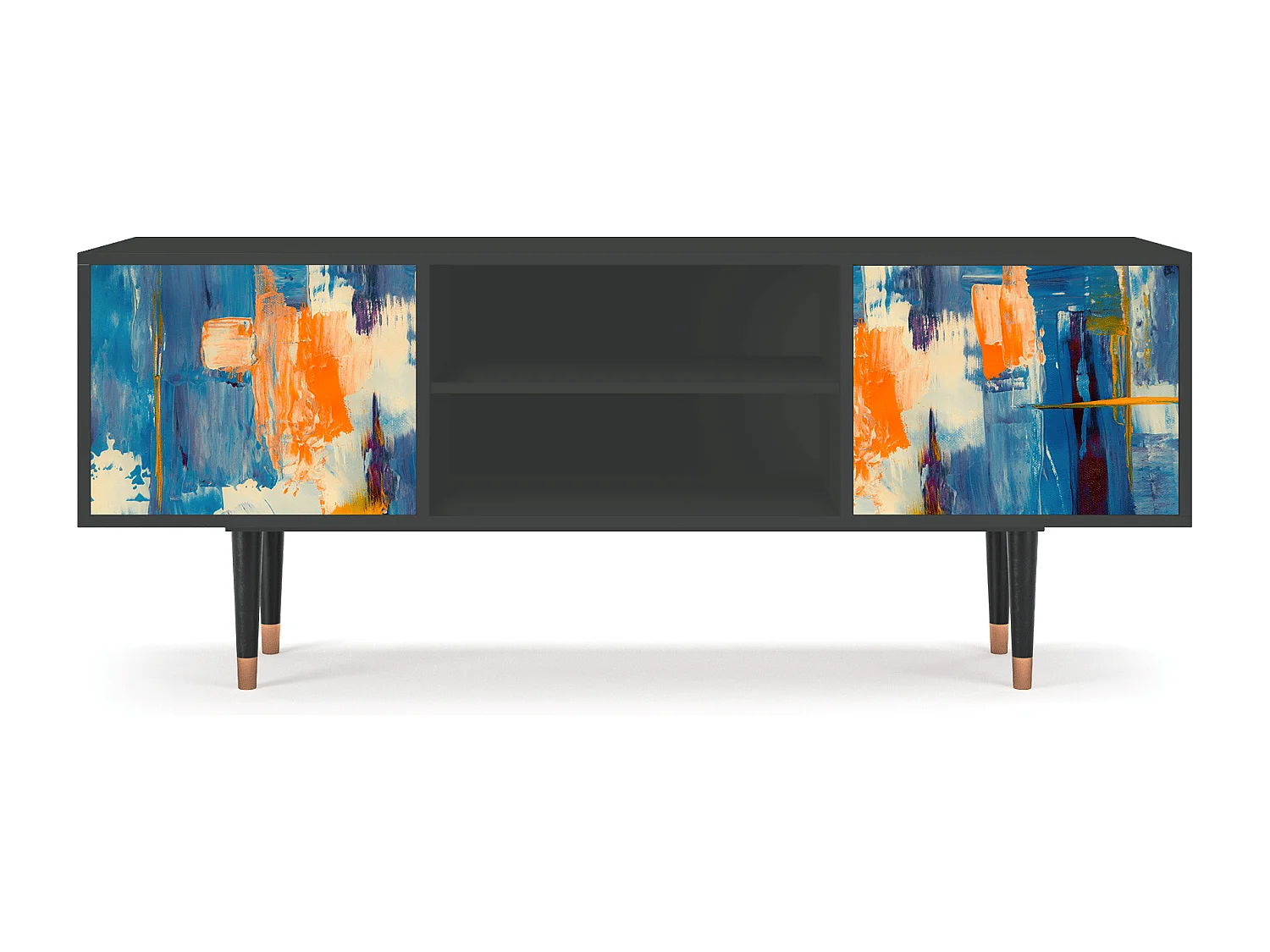 TV-meubel - 170х69х48 cm - T2 - Abstract Expressionism, Antraciet