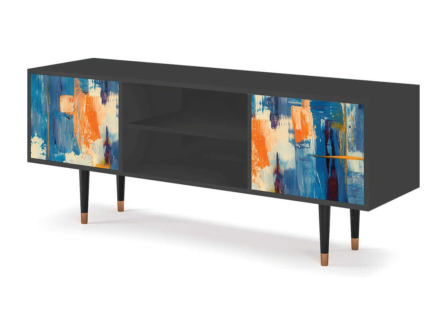 TV-meubel - 170х69х48 cm - T2 - Abstract Expressionism, Antraciet