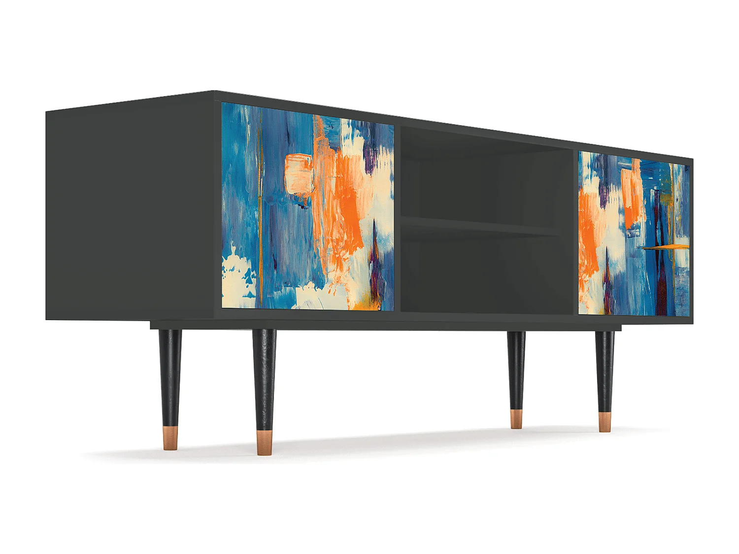 TV-meubel - 170х69х48 cm - T2 - Abstract Expressionism, Antraciet