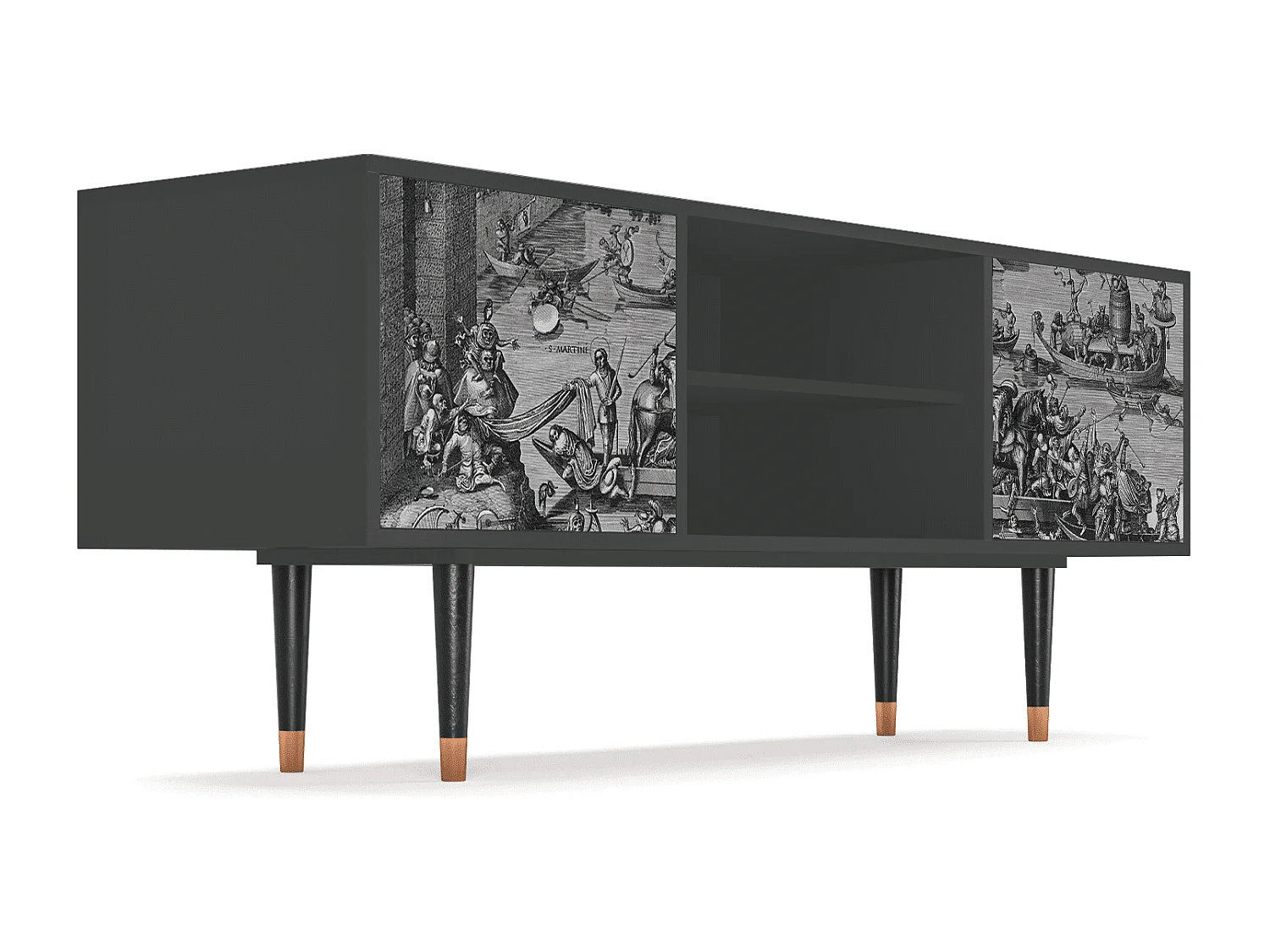 Mueble de TV - 170х69х48 cm - T2 - Saint Martin, Antracite