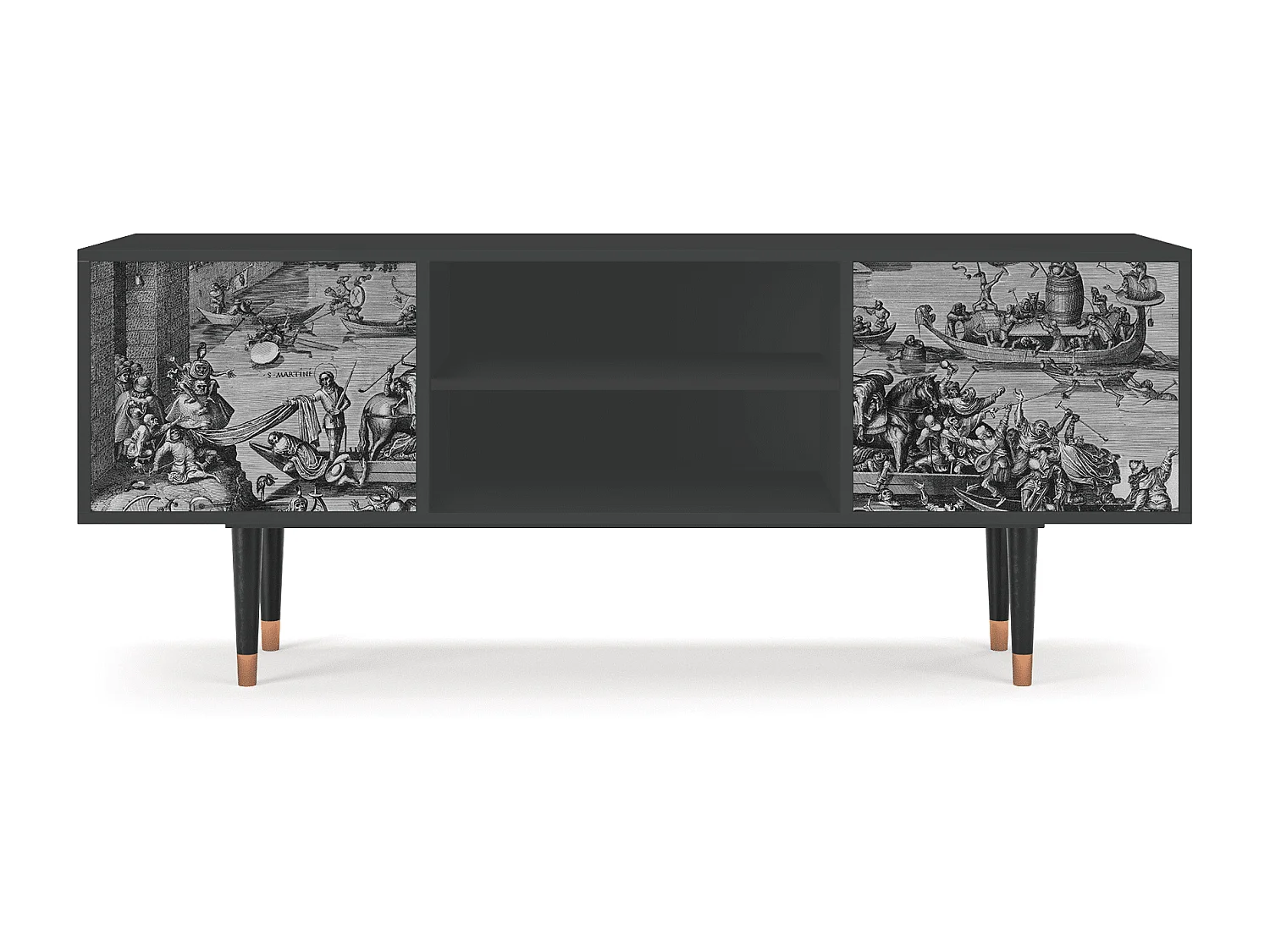 Mueble de TV - 170х69х48 cm - T2 - Saint Martin, Antracite