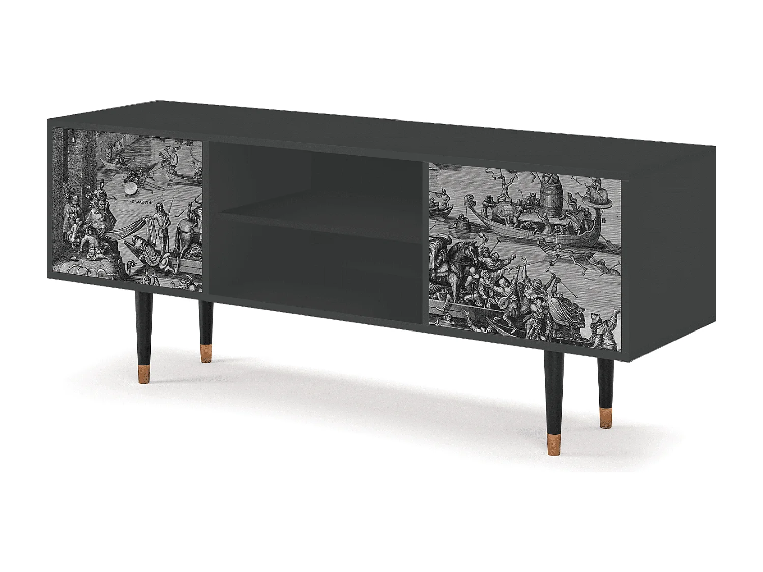 Mueble de TV - 170х69х48 cm - T2 - Saint Martin, Antracite