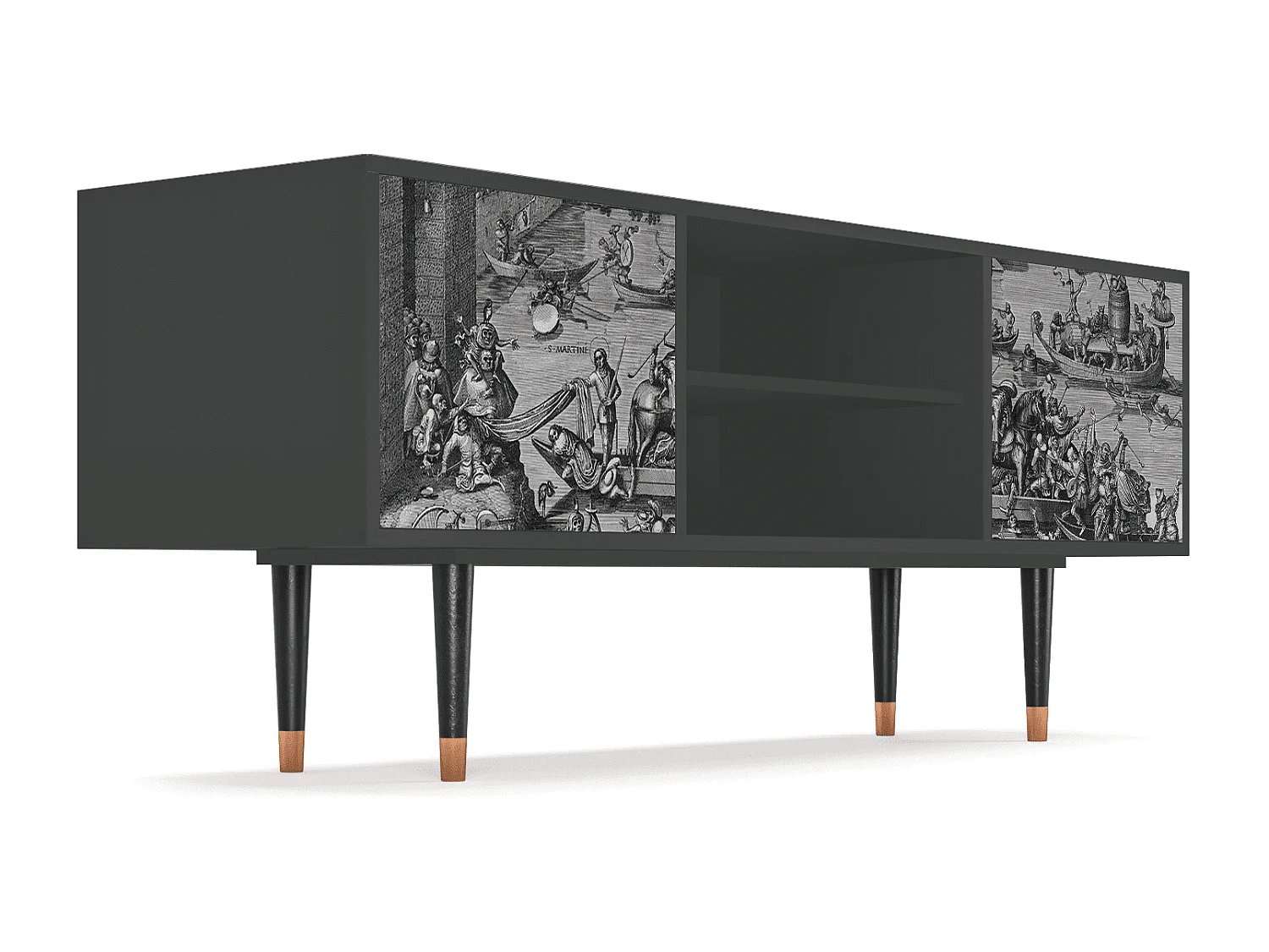 Mueble de TV - 170х69х48 cm - T2 - Saint Martin, Antracite